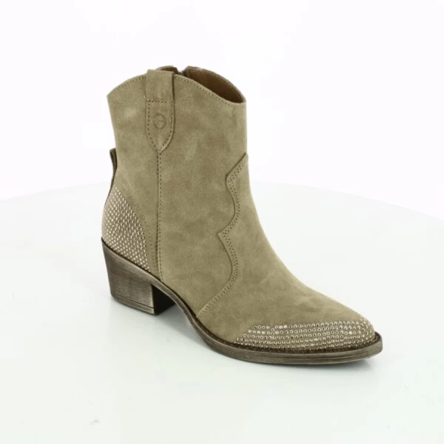 Kevin Women's Ankle Boots in Beige | Comfortable Casual Leather Booties for Fall & Winter