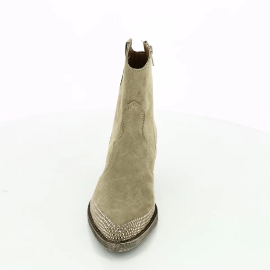 Kevin Women's Ankle Boots in Beige | Comfortable Casual Leather Booties for Fall & Winter
