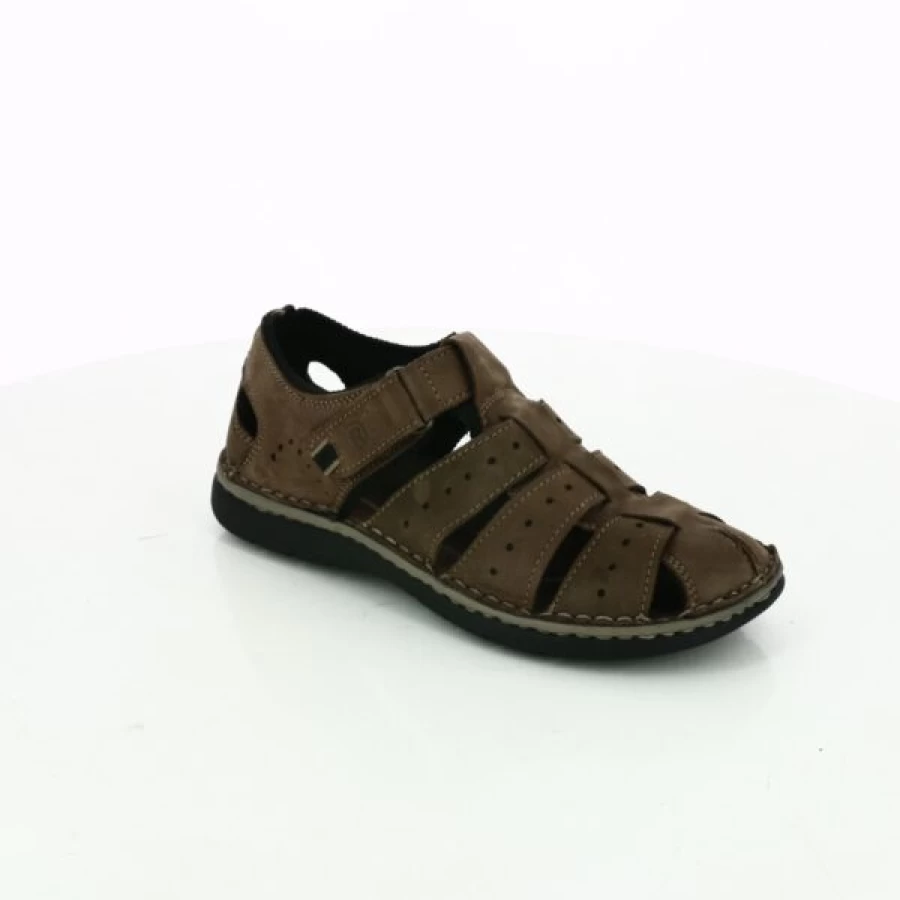 Kevin Brown Leather Rohde Sandals for Men - Comfortable Casual Slip-On Shoes