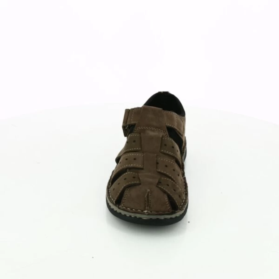 Kevin Brown Leather Rohde Sandals for Men - Comfortable Casual Slip-On Shoes