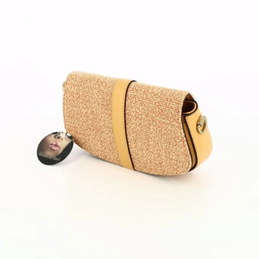 Kevin Orange Pearl-Embellished Handbags for Women - Elegant Kisses Design