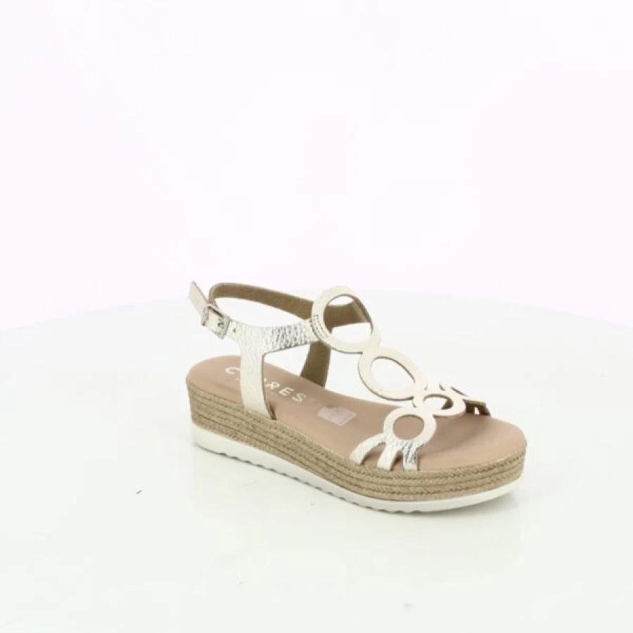 Kevin Gold-Toned Leather Cypress Sandals for Women - Comfortable Slide Beach Sandals