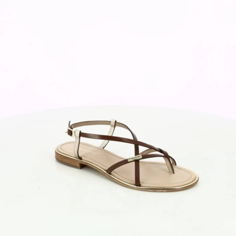 Kevin Women's Cognac Leather Tropeziennes Sandals - Comfortable Slide Sandals for Summer