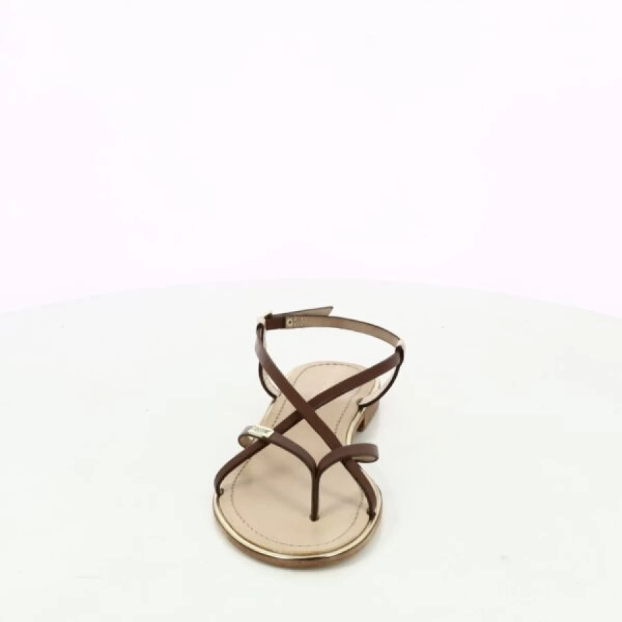 Kevin Women's Cognac Leather Tropeziennes Sandals - Comfortable Slide Sandals for Summer
