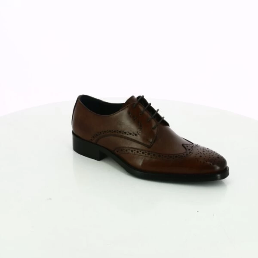 Kevin Cognac Leather Lace-up Dress Shoes for Men - Classic Formal Oxford Style