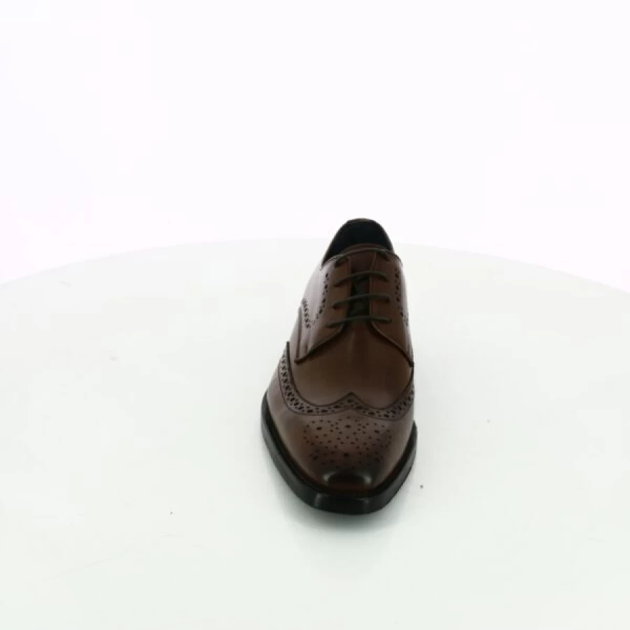 Kevin Cognac Leather Lace-up Dress Shoes for Men - Classic Formal Oxford Style