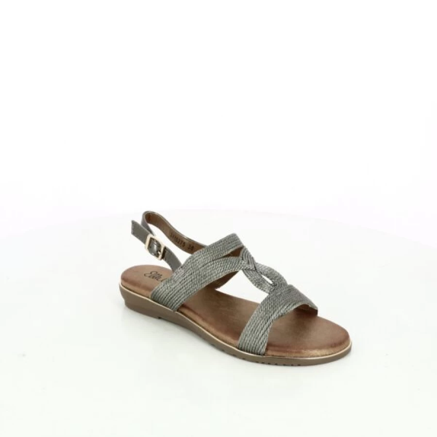 Kevin Ella Cruz Comfortable Gray Sandals for Women - Casual Slip-On Beach Footwear