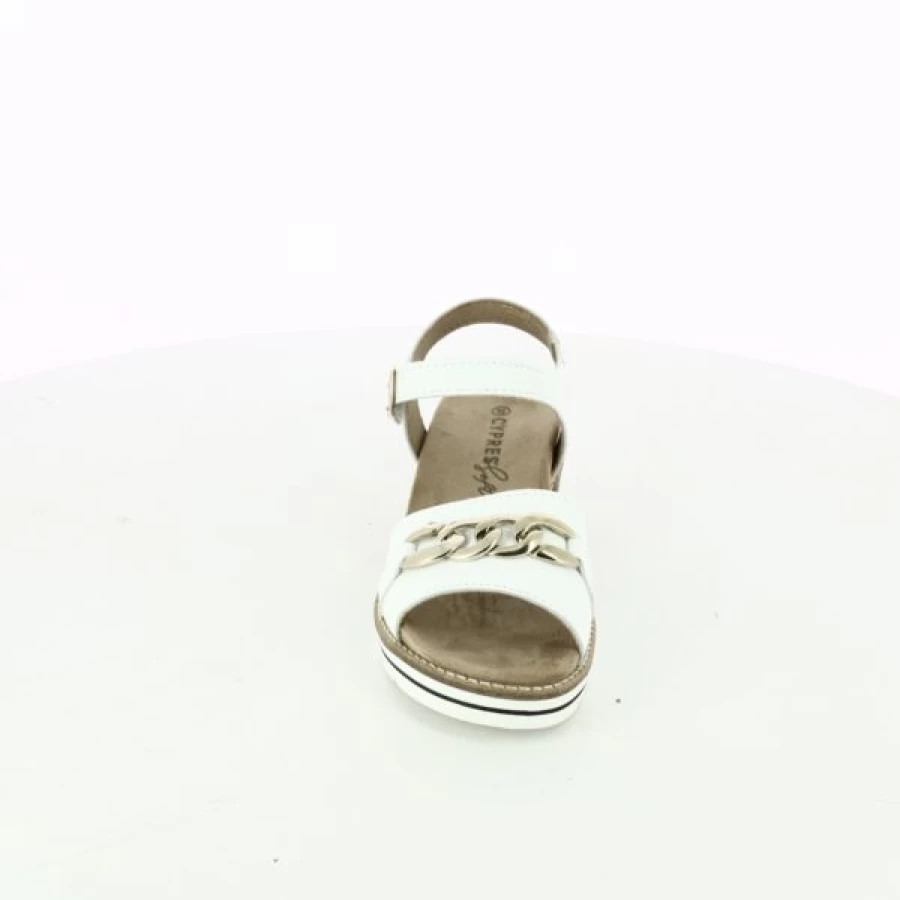 "Kevin Women's White Cypress Sandals – Comfortable Summer Beach Slides"