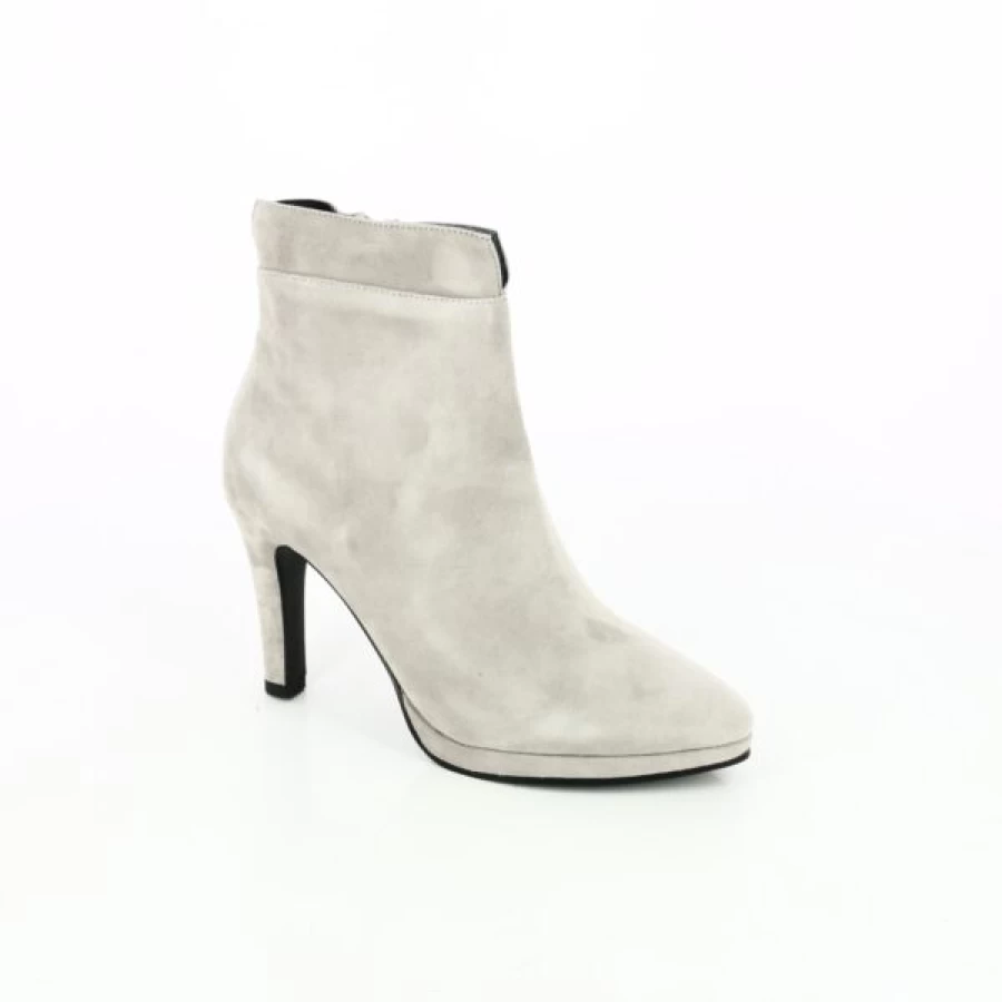 Kevin Lauro Ankle Boots for Women - Beige Leather Mid Heel Comfortable Casual Shoes