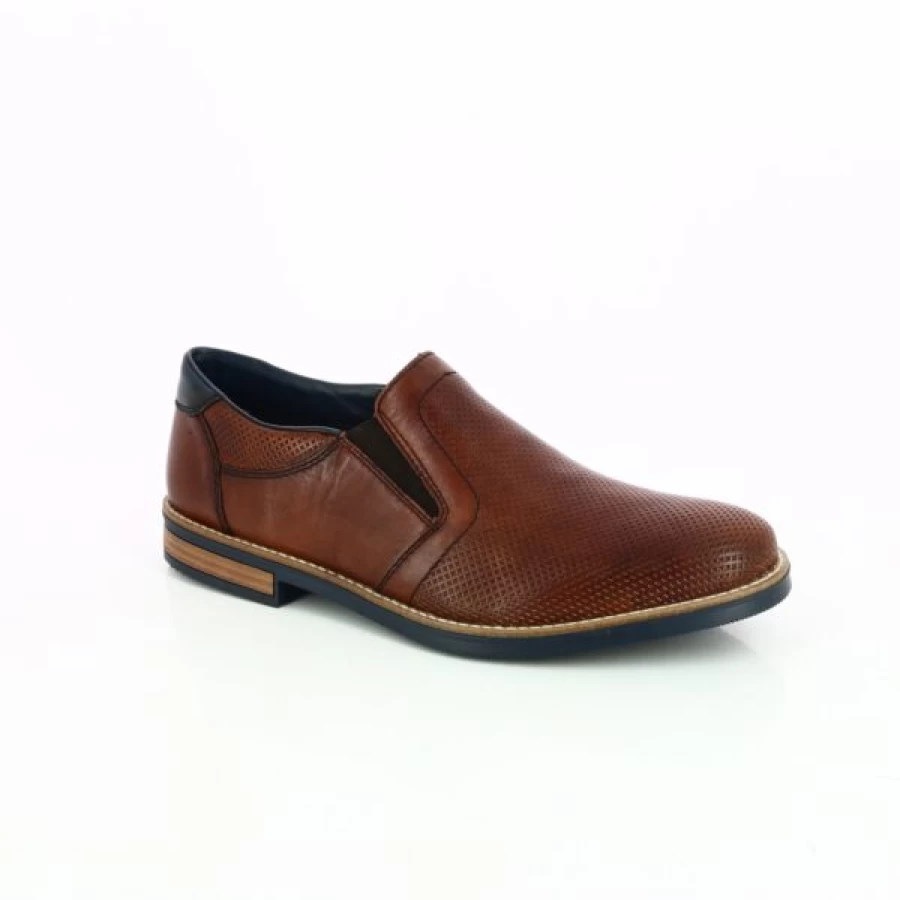 Kevin Cognac Leather Loafers - Comfortable Moccasin Style Slip-On Shoes for Men