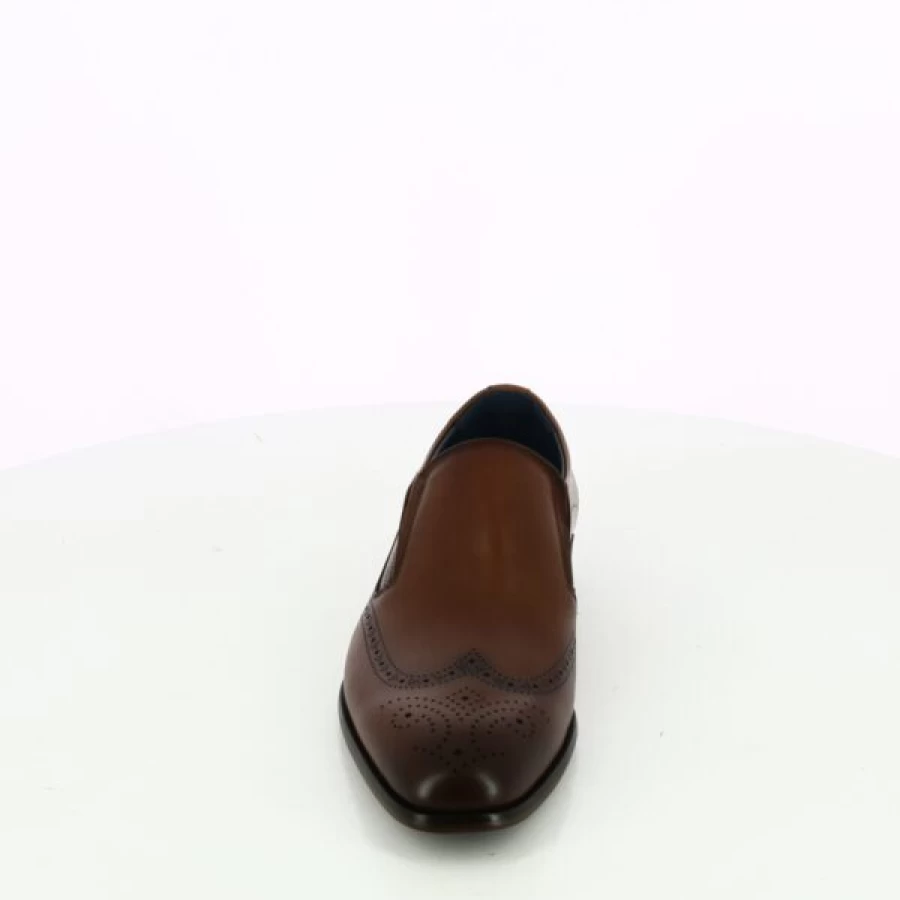 Kevin Men's Cognac Leather Cypres Loafers - Handcrafted Moccasin Style Slip-On Shoes