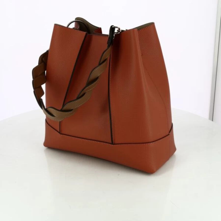 Kevin Orange Leather Crossbody Handbag for Women - Stylish & Lightweight Purse