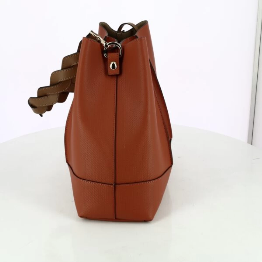 Kevin Orange Leather Crossbody Handbag for Women - Stylish & Lightweight Purse