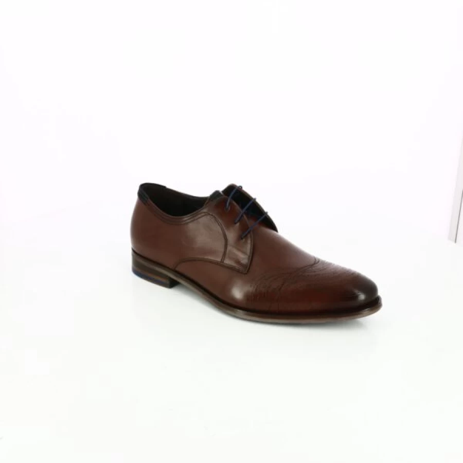 Kevin Cognac Leather Lace-up Dress Shoes for Men - Classic Formal Footwear