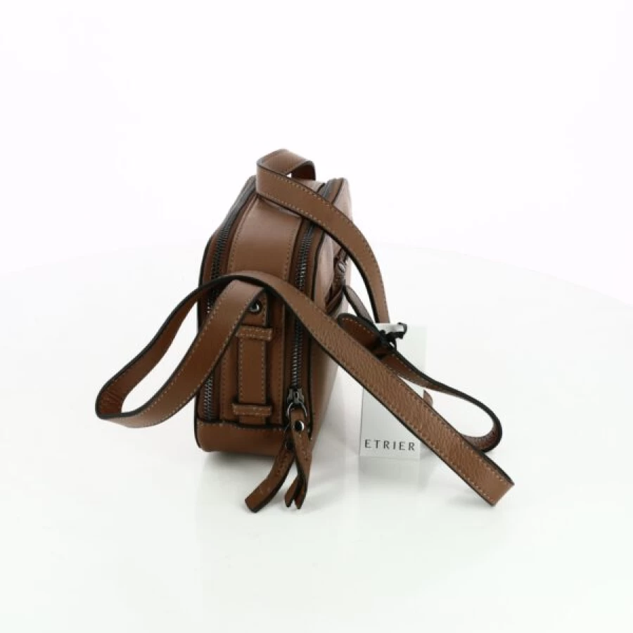 Kevin Leather Handbags for Women - Etrier Style Cognac Brown Crossbody Bag