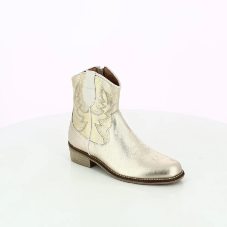 Kevin Gold Ankle Boots - Women's Fashion Leather Booties for Everyday Comfort