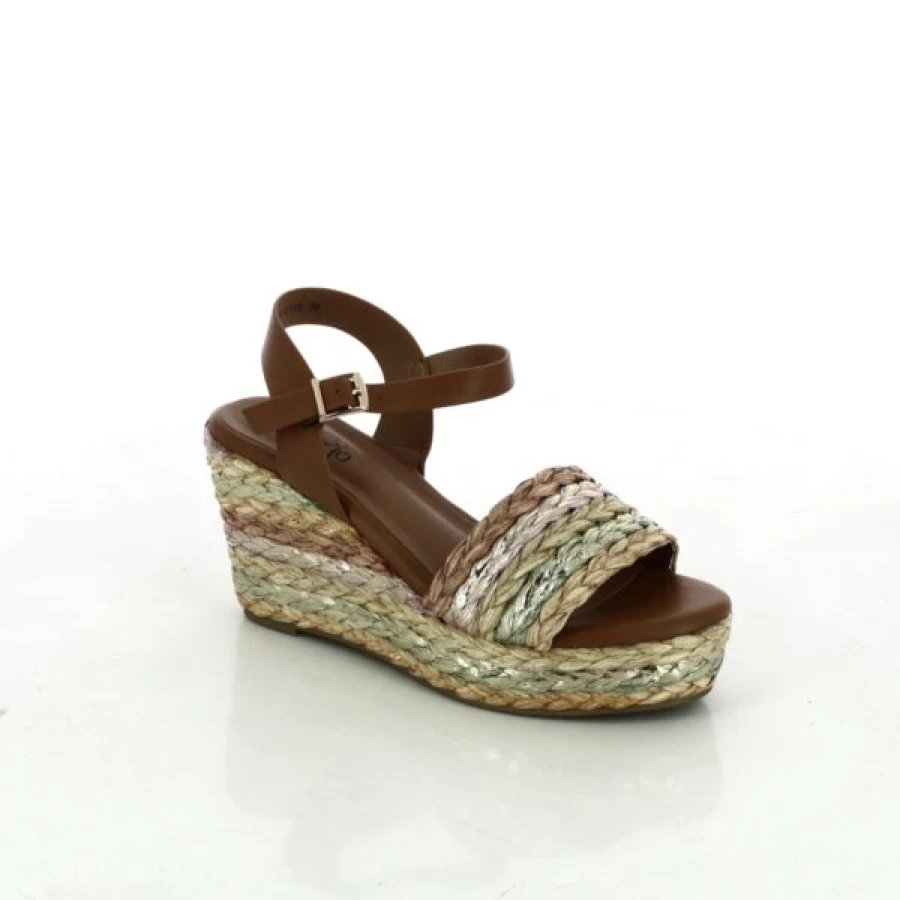 Kevin Women's Cognac Leather Sandals – Mia & Jo Style Comfortable Slip-On