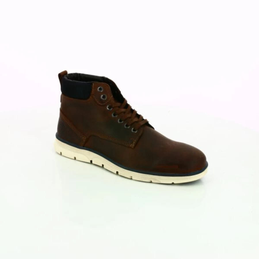 Kevin Cognac Leather Boots for Men - Stylish Ankle Boots Casual & Dress