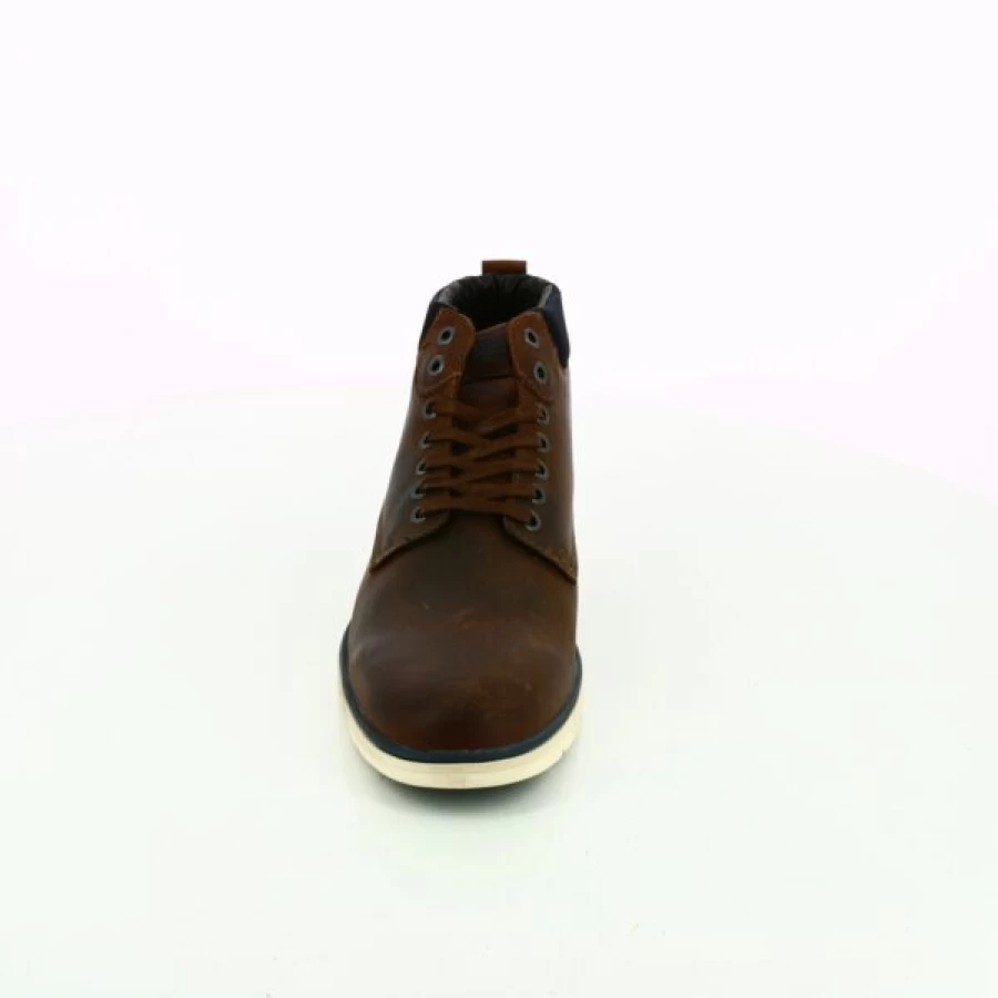 Kevin Cognac Leather Boots for Men - Stylish Ankle Boots Casual & Dress