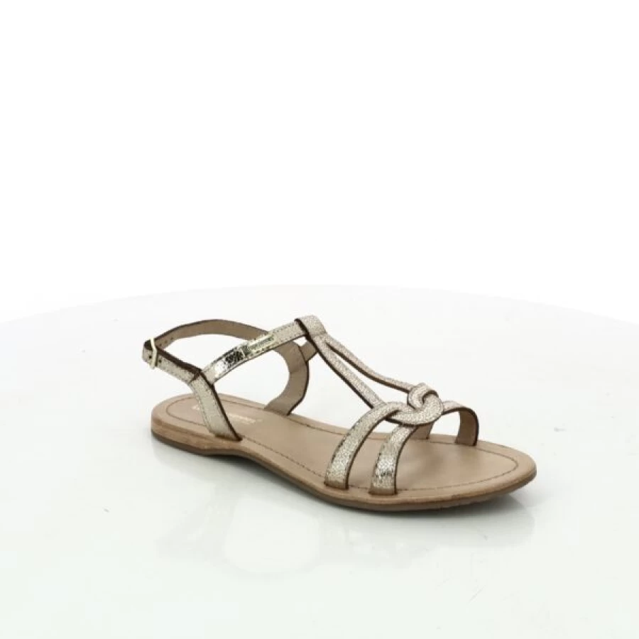 Kevin Women's Gold Tropeziennes Sandals – Luxury Leather Comfort Slides