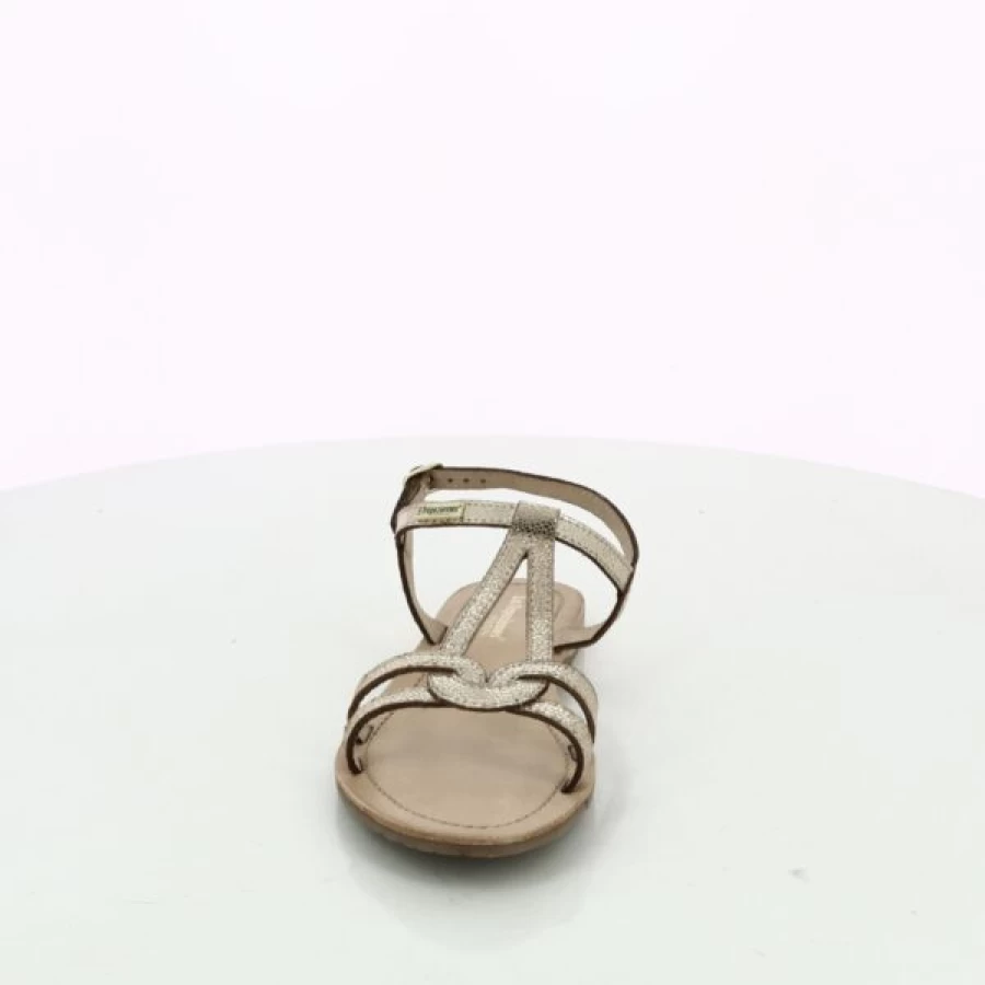 Kevin Women's Gold Tropeziennes Sandals – Luxury Leather Comfort Slides