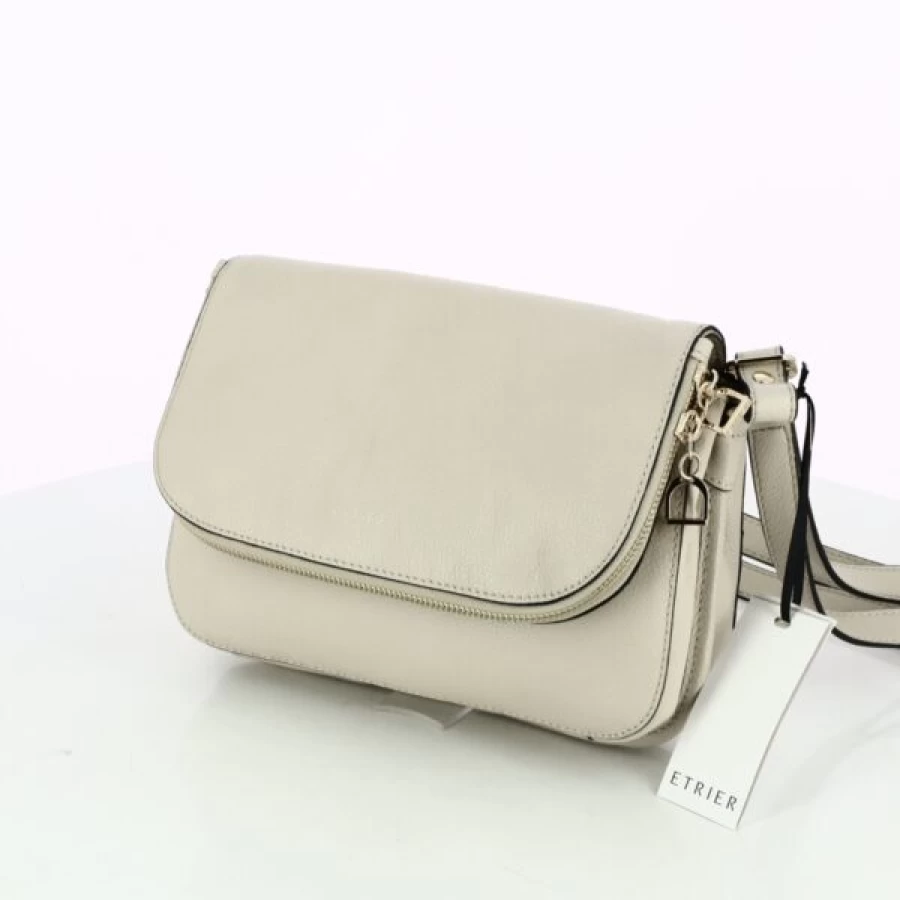 Kevin Etrier Leather Handbags for Women - Classic Beige Tote Bag, Elegant & Stylish Shoulder Purse