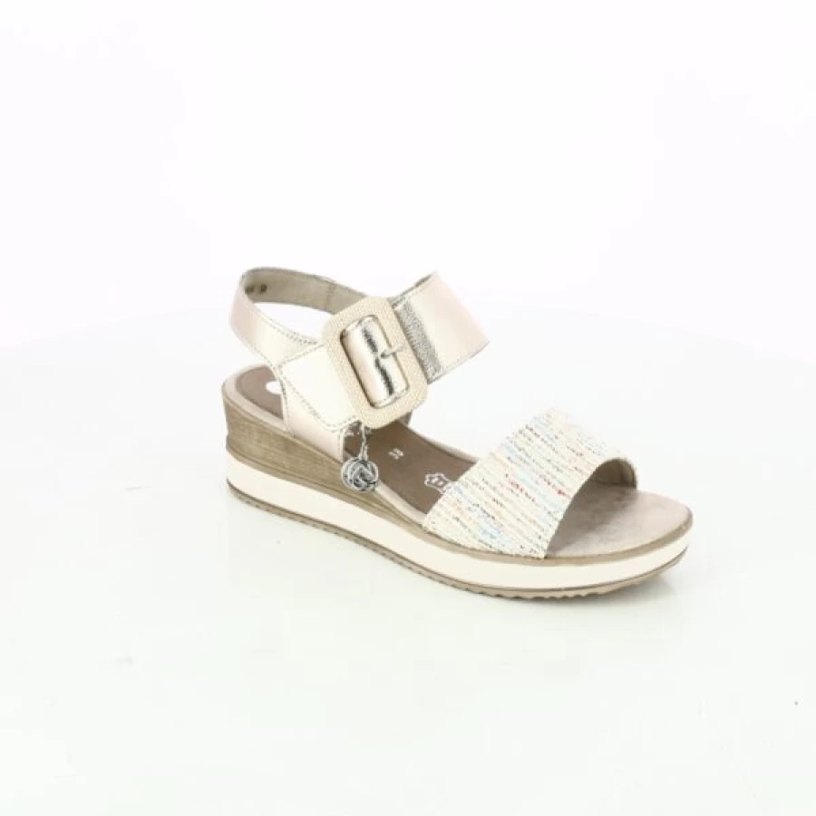 Kevin Gold Sandals for Women - Elegant Remonte Style Comfortable Summer Footwear