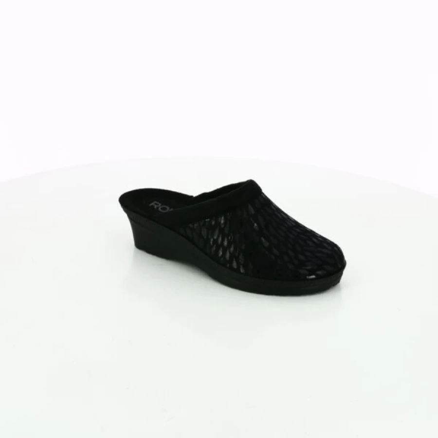 Kevin Men's Comfortable Black Slippers - Soft Rohde Indoor Slides