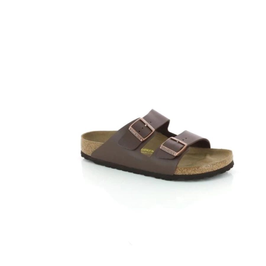 Kevin Comfort Brown Cork Footbed Slide Sandals - Soft Suede Leather House Slippers