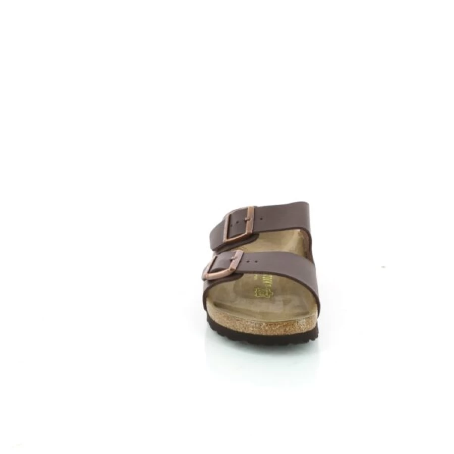 Kevin Comfort Brown Cork Footbed Slide Sandals - Soft Suede Leather House Slippers