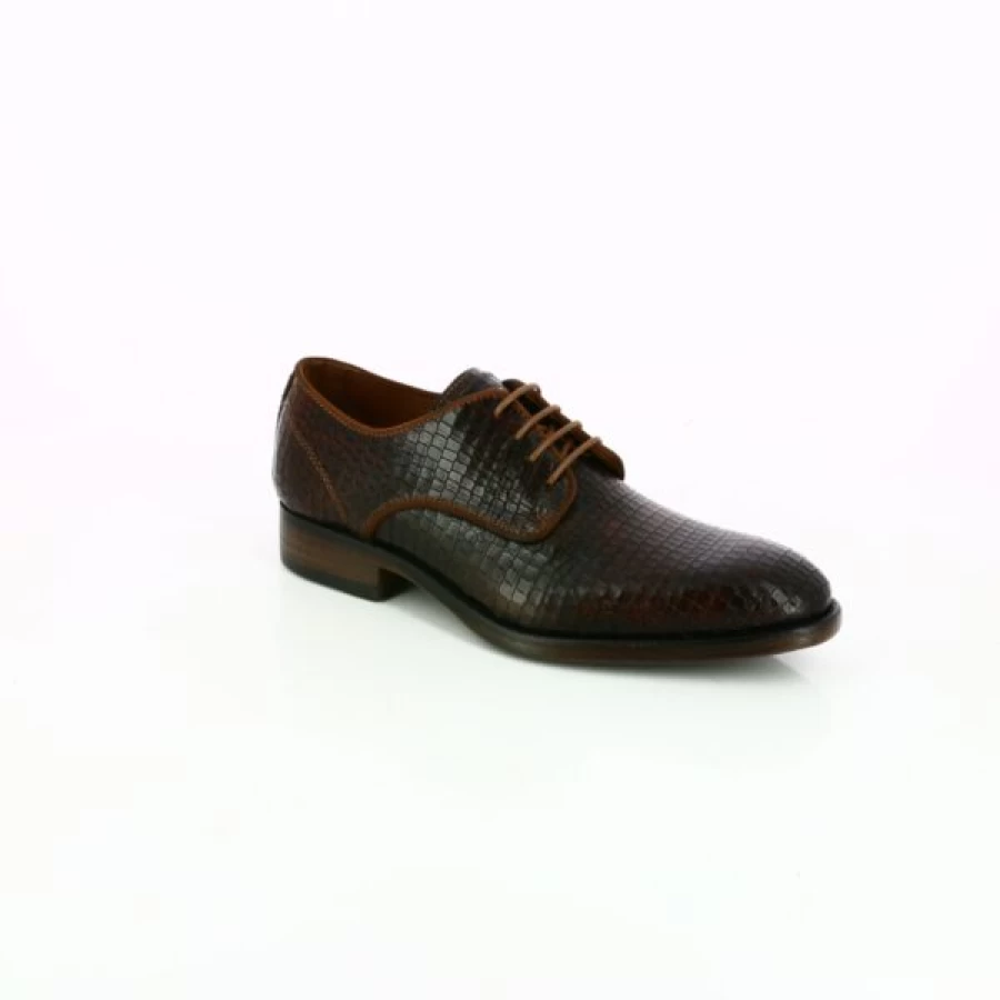 Kevin Cognac Leather Lace-up Dress Shoes for Men - Stylish Formal Oxfords