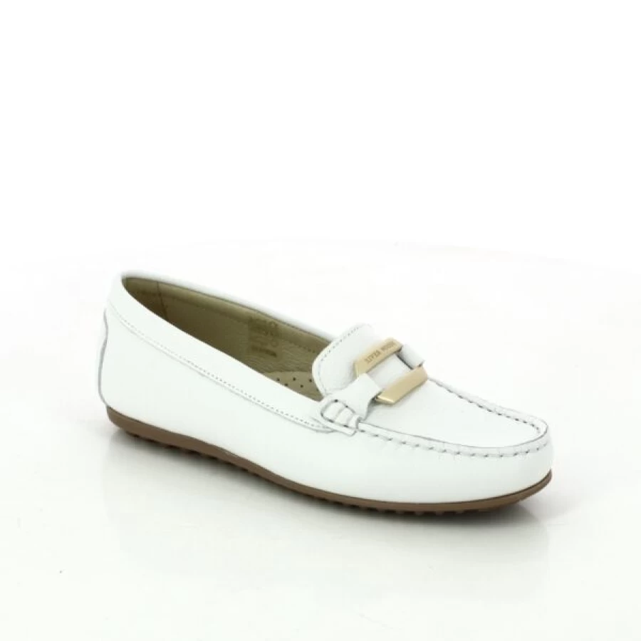 Kevin White Slip-On Moccasins for Men - Comfortable Casual Loafers