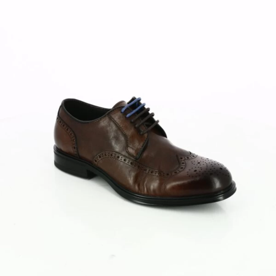 Kevin Cognac Leather Lace-Up Dress Shoes for Men - Premium Cypres Style Formal Footwear