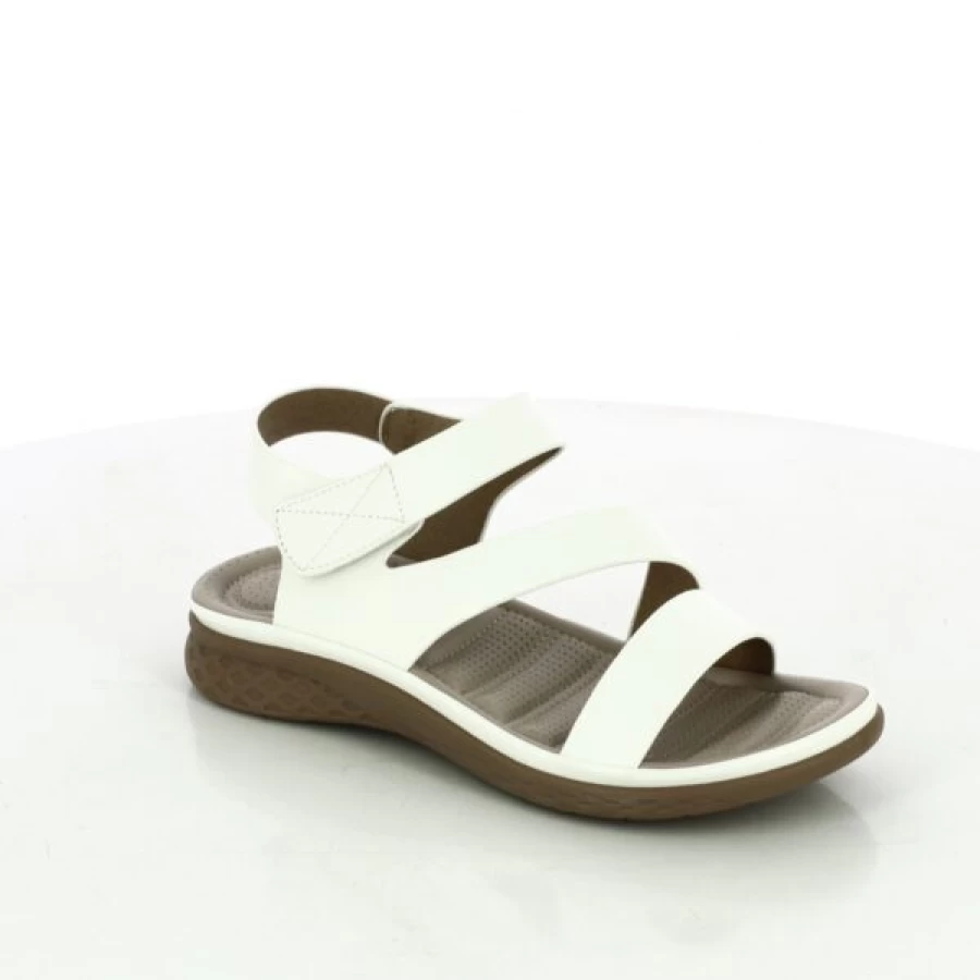 Kevin Ella Cruz White Sandals for Women - Comfortable Summer Slide Shoes