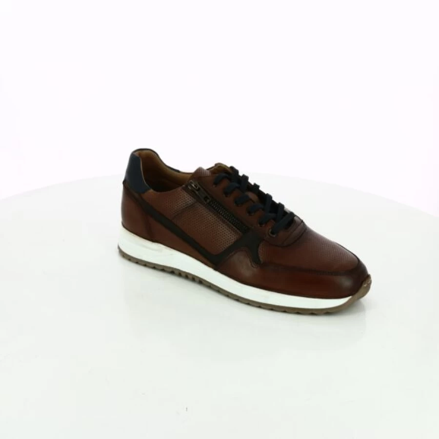 Kevin Cypres Men's Cognac Leather Sneakers – Stylish Casual Shoes for Everyday Wear