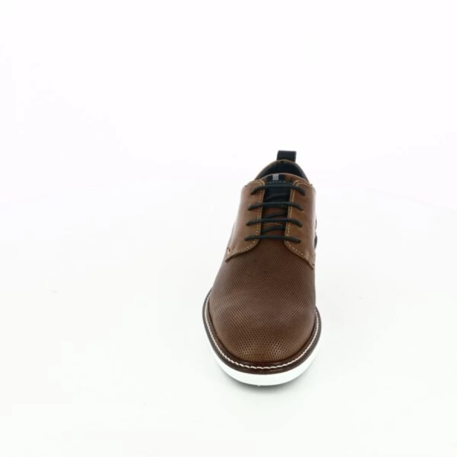 Kevin Rapid Soul Cognac Leather Lace-Up Casual Shoes for Men - Lightweight Comfortable Walking Sneakers
