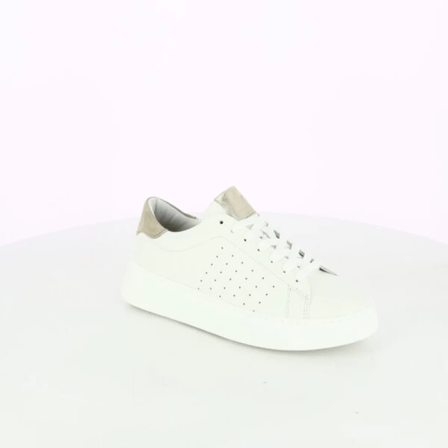 Kevin Women's White Lace-Up Hip-Hop Chunky Sneakers Fashion Casual Shoes