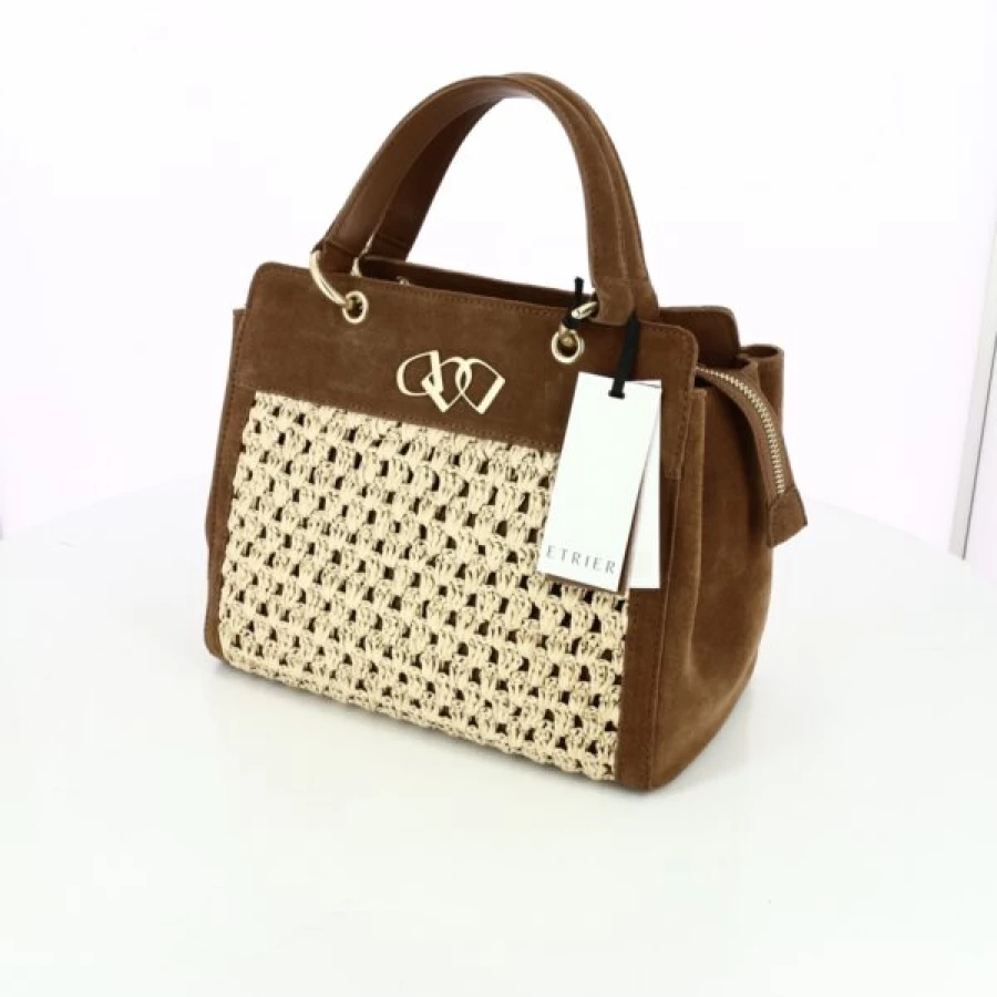 Kevin Etrier Leather Handbag in Cognac Brown - Stylish Crossbody Purse for Women