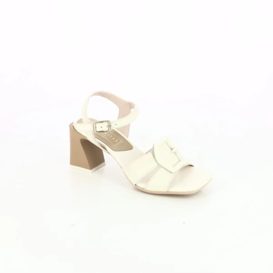 Kevin Women's Beige Sandals - Comfortable Casual Leather Straps Summer Slide Shoes