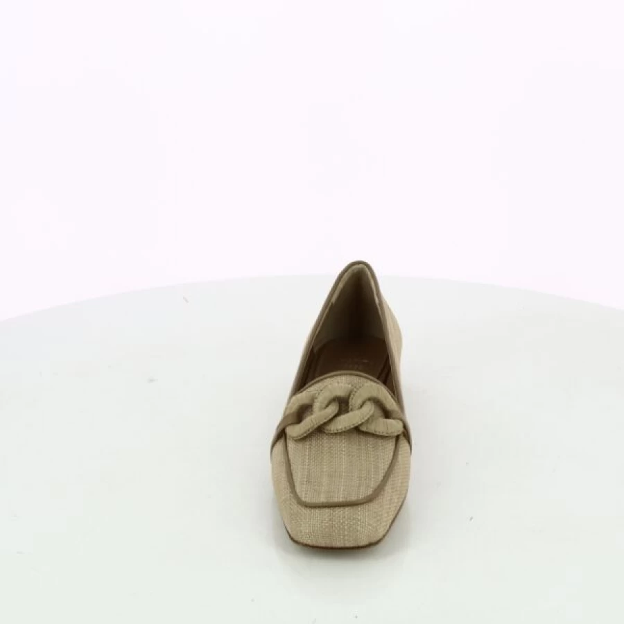 Kevin Beige Leather Loafers for Men - Classic Moccasin Style Slip-On Shoes