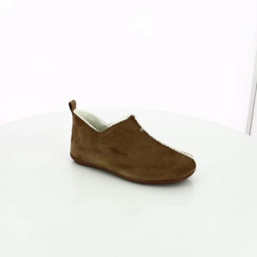 Kevin Handmade Genuine Leather Cypress Slippers in Rich Cognac Brown