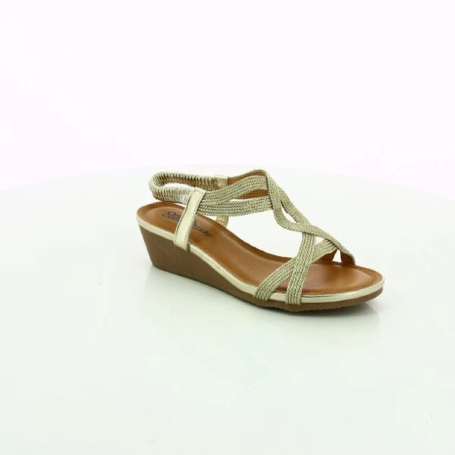 Kevin Ella Cruz Gold Sandals for Women - Stylish Comfortable Slide Sandals