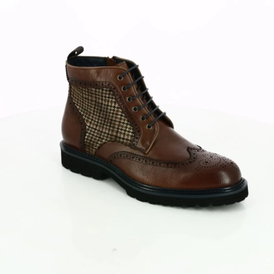 Kevin Cypres Brown Leather Boots for Men - Stylish Ankle Booties