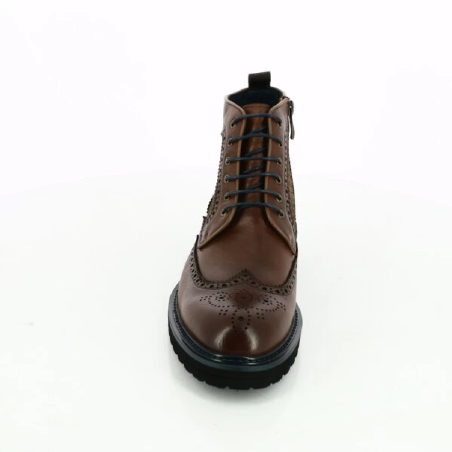 Kevin Cypres Brown Leather Boots for Men - Stylish Ankle Booties