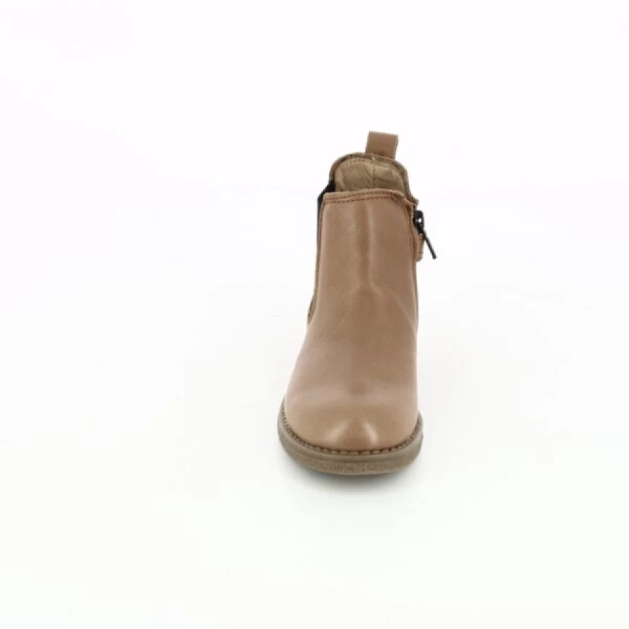 Kevin Women's Cognac Leather Cypres Ankle Boots - Fashionable Mid Heel Chelsea Boots for Women