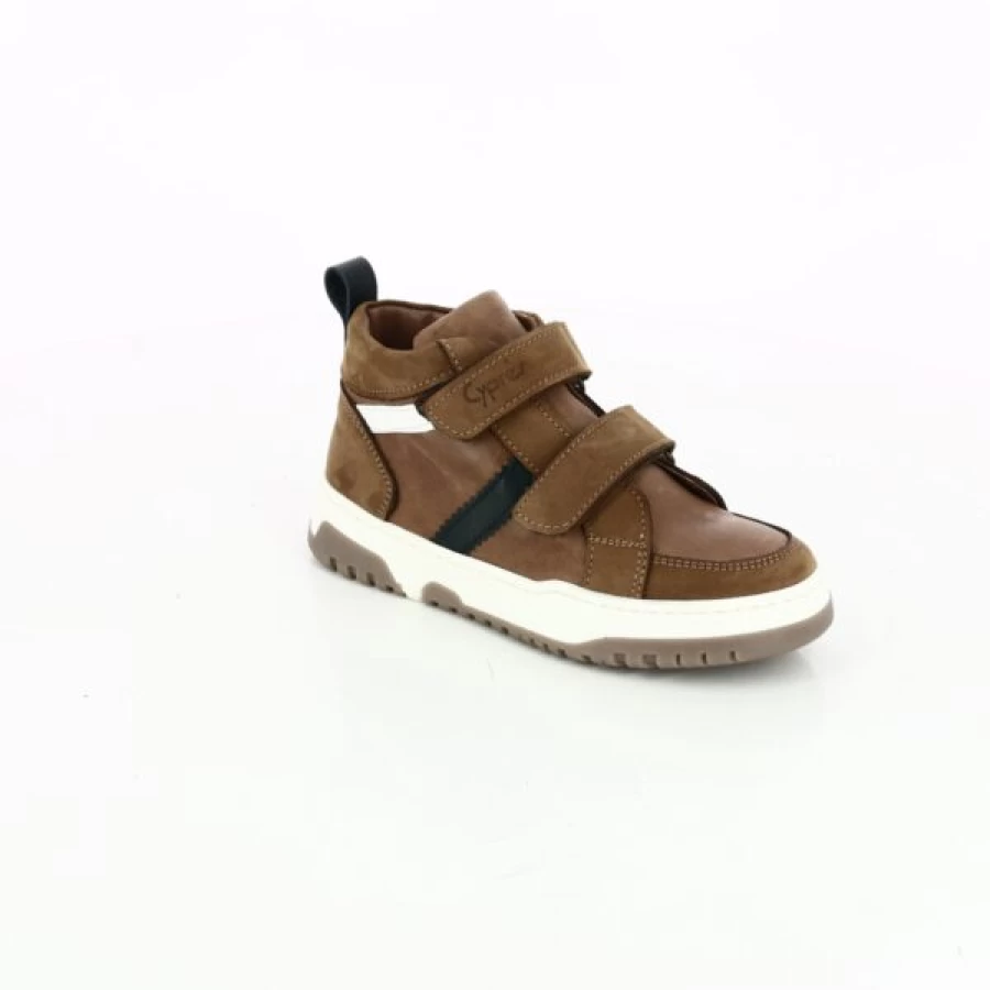 Kevin Leather Cypres Velcro Sneakers in Cognac - Comfortable Slip-On Shoes for Men