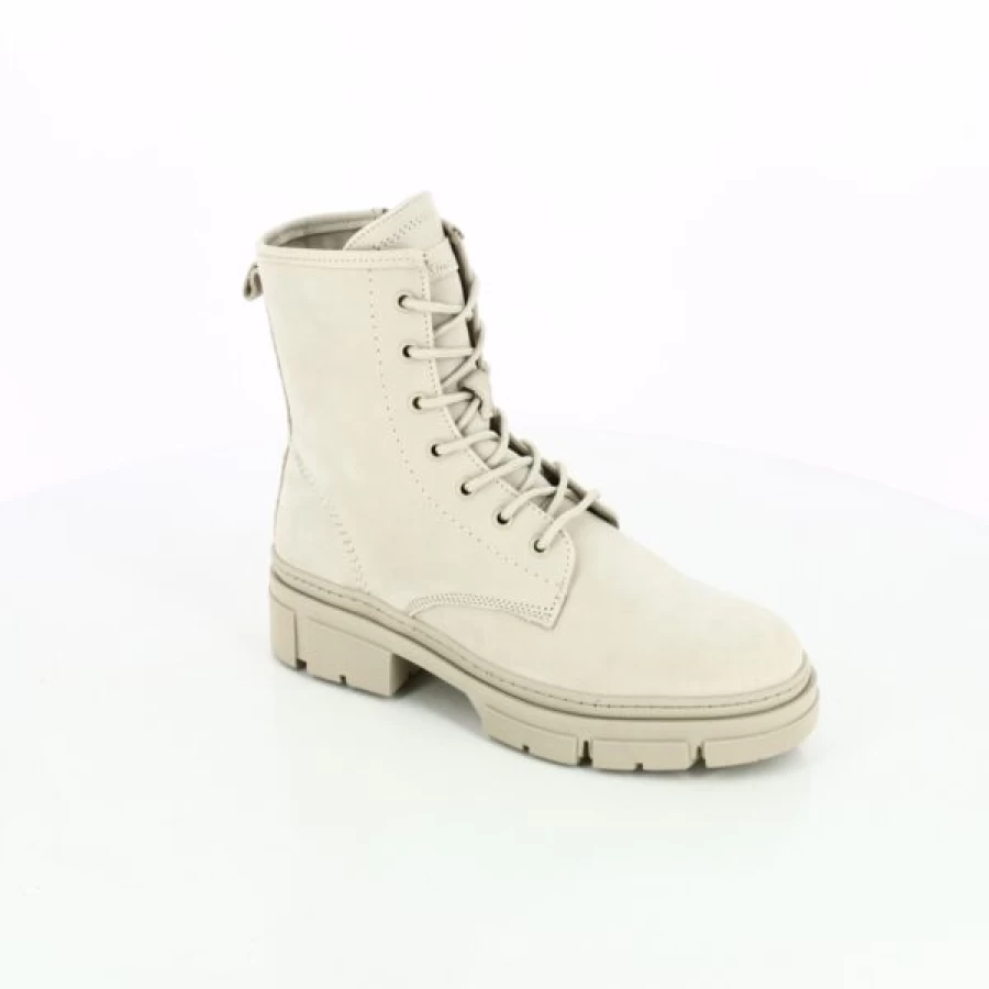Kevin Women's Beige Ankle Boots - Classic Casual Leather Booties for Fall & Winter