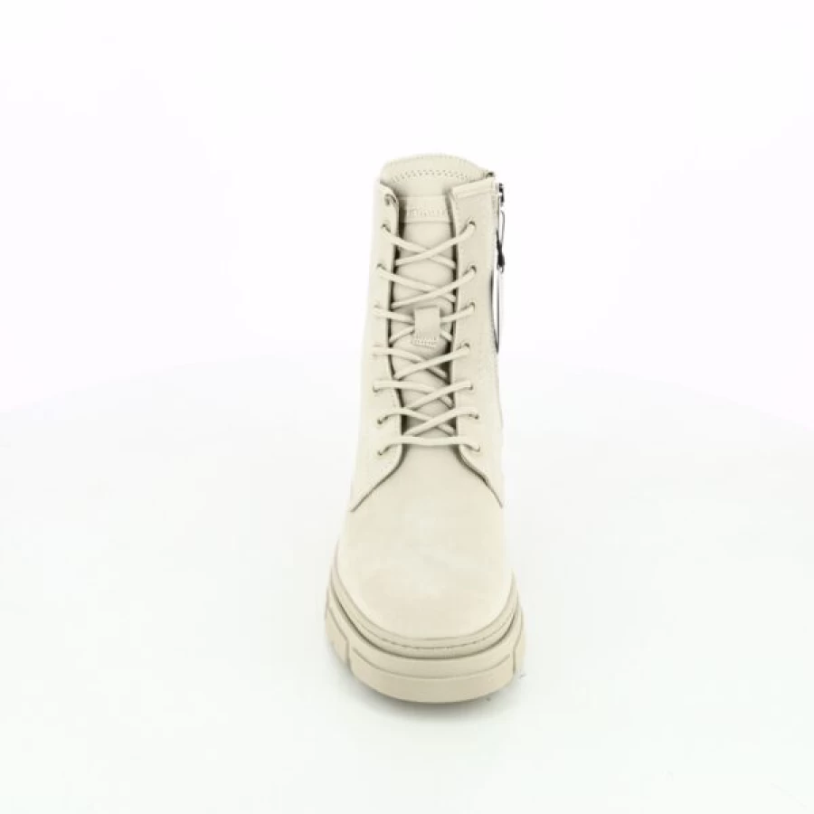 Kevin Women's Beige Ankle Boots - Classic Casual Leather Booties for Fall & Winter
