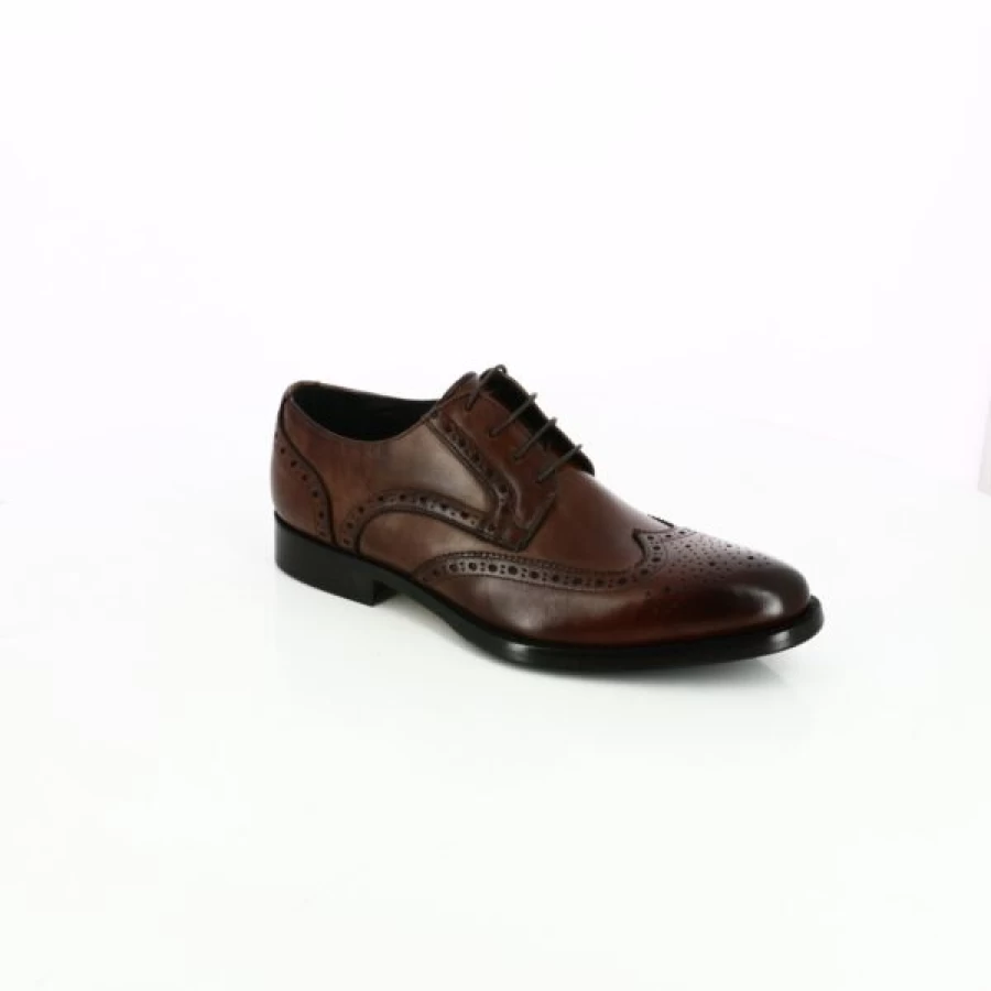 Kevin Cognac Leather Lace-up Dress Shoes for Men - Classic Valdorini Style