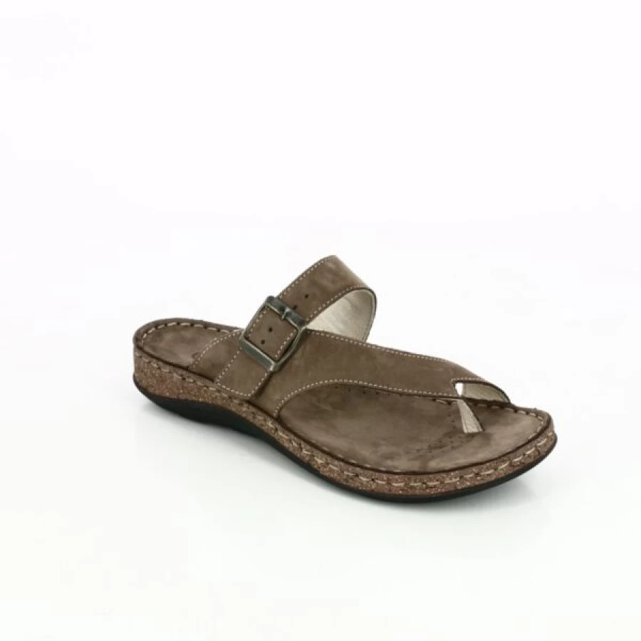 Kevin Handmade Genuine Leather Cypress Slippers in Rich Cognac Brown